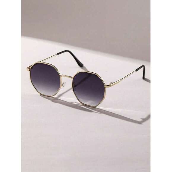 Geometric Pattern Colorful Lens Y2K Style Glasses, Su